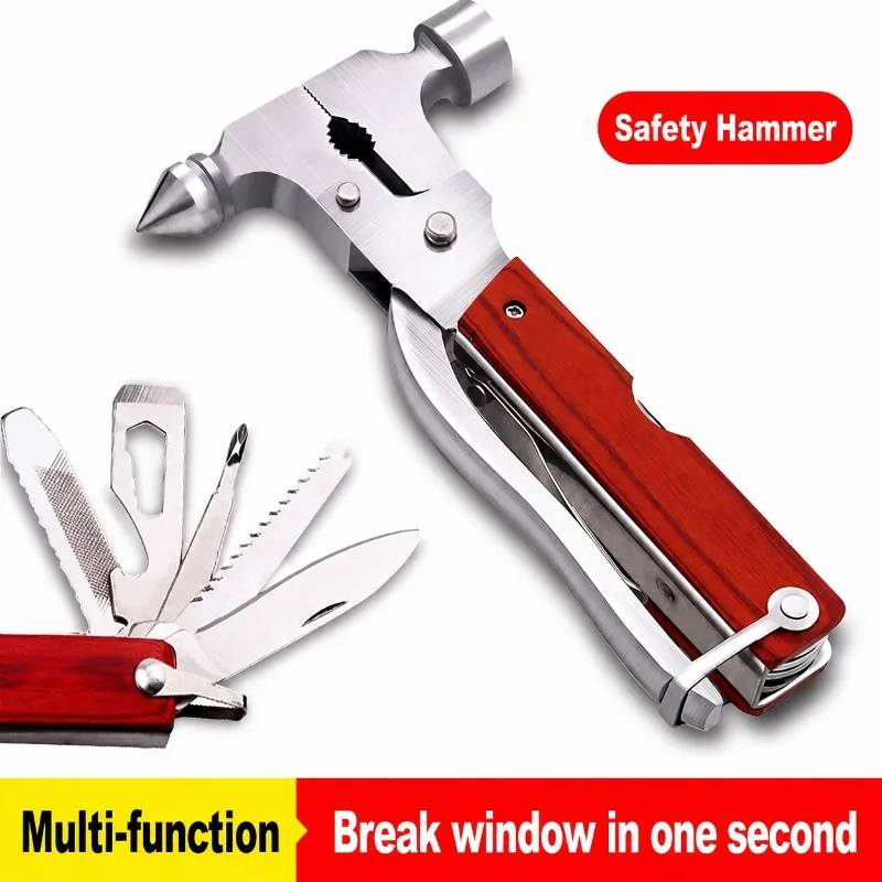 Car Emergency Escape Tool Glass Breaker Seatbelt Cutter Window Breaker Spring Loaded Life Hammer for Vehicle Safety