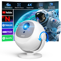 ​XGODY 350 ANSI 4K Portable Android Projector with WiFi6 Bluetooth 50% Zoom Electric Focus for Home Theater