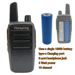 Mini Smart Walkie Talkie 18650 400-480mhz Frequency Can Edit the Data Without Software
