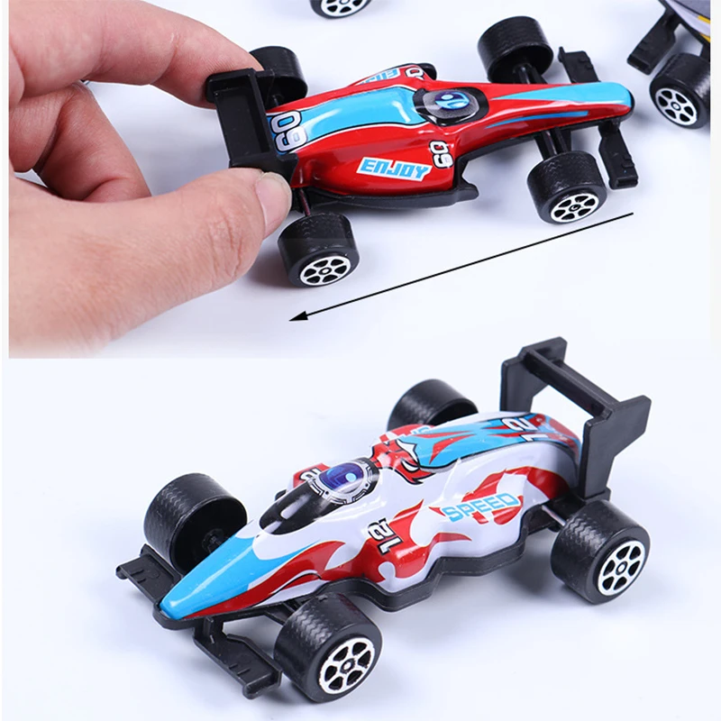 Coche de carreras de simulación de 5 piezas para niños, coche de juguete de simulación de F1, modelo de rompecabezas, regalo de cumpleaños y vacaciones