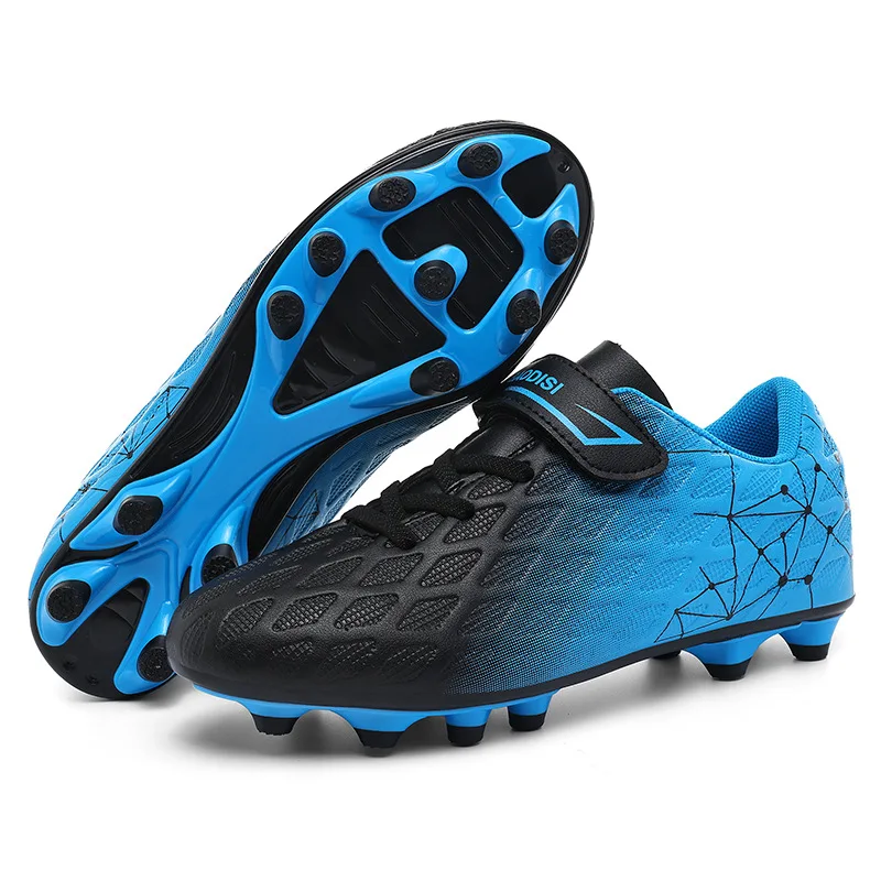 1Pair Velcro Football Shoes,Long Stud, Breathable, Wear-resistant, Training Sneakers for Outdoor Grass Football Matchess