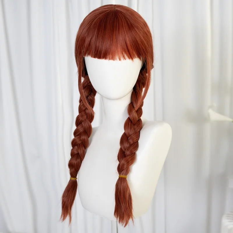 Agnes Cosplay Nevermore Anime Wig Double Braids Synthetic Hair For Women Girls Halloween Carnival Party Clothing Props