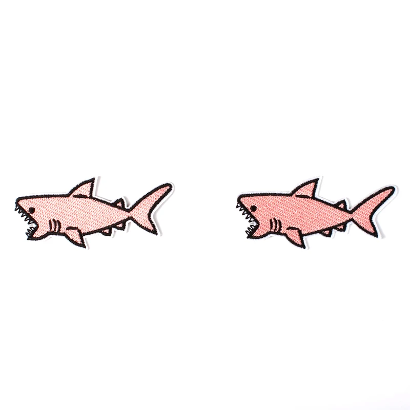 10pcs Cartoon Shark Patches For Kids Clothes Pants Hats DIY Clothes Appliqued Badge Sew On Clothing Sticker Embroidered Patch