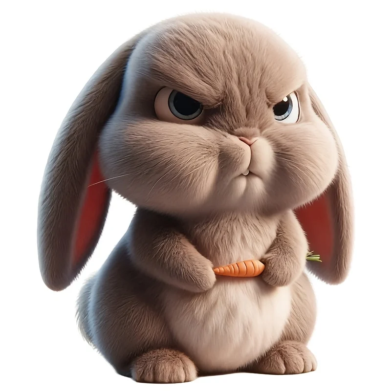 7 Inch Angry Bunny Vinyl Sticker, Waterproof Decal for Laptop Bottle Truck Phone Motorcycle Window Wall Cup Car