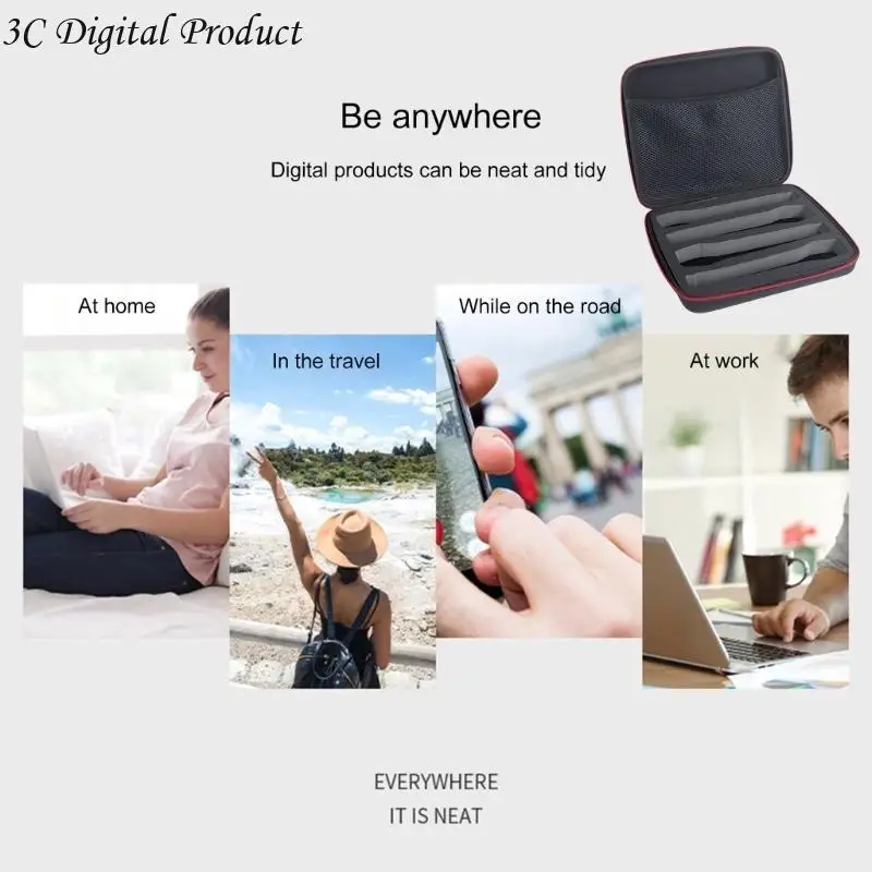 Bolsa armazenamento caixa viagem microfone, MIC Wireless Protetive Box Boleteira à prova choque choque 4 Q84A