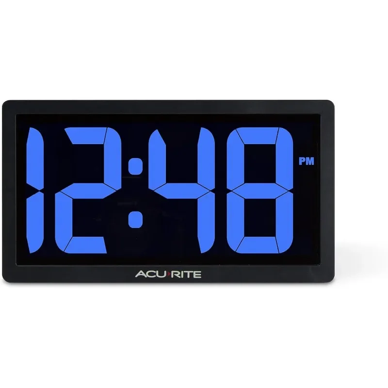 AcuRite 75111M 10-inch LED Digital Clock with Auto Dimming Brightness Blue