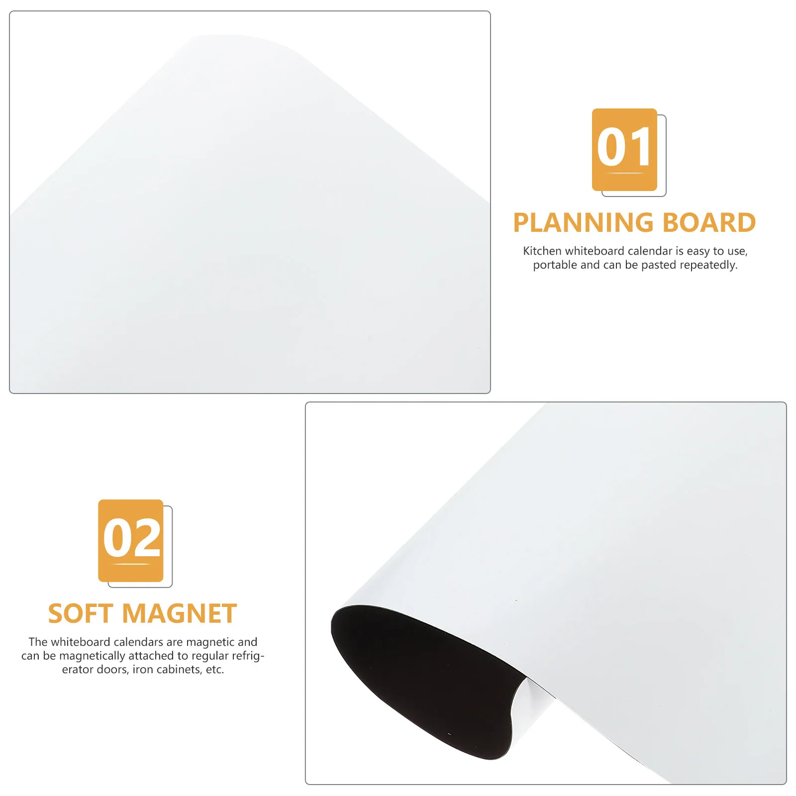 

Erasable Magnetic Soft Whiteboard Reusable Dry Erase Writing Board for Fridge Smooth Office Home School Use Plastic Fridge Memo