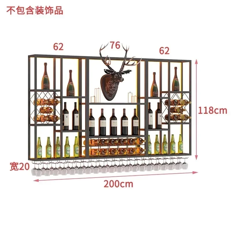 Support mural industriel pour bar, verre à vin, coin d'entrée, armoire, vitrine, meubles, mini étagère, boutique, assemblage