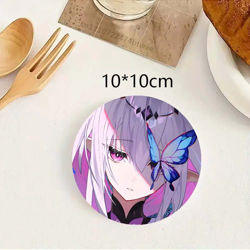 Honkai Star Rail C-Castorice Round Wooden Coasters Suitable For Restaurants And Coffee Home Gift Choice Holidays