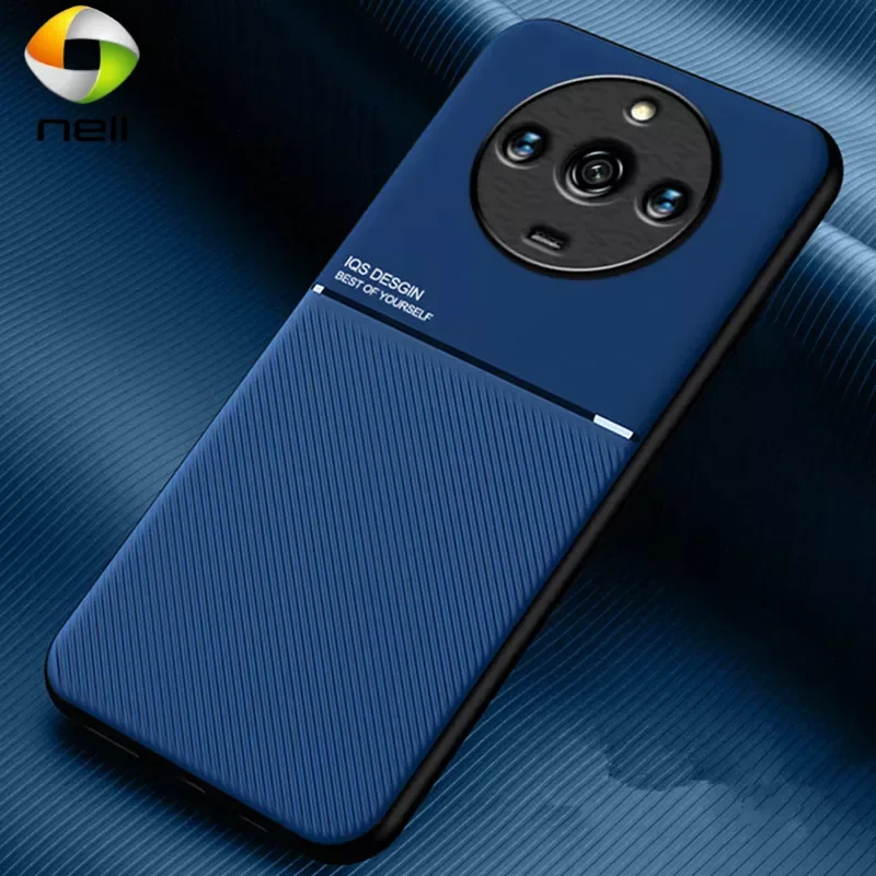 

For Oppo Realme 11 4G Case Car Magnetic Holder Armor Back Cover for Realme 11 Pro 5G 11Pro Plus Soft Leather Plate Phone Cases