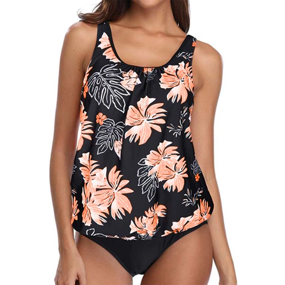 Gradient Tankini Swimsuits Women 2024 Plus Size Sexy Swimwear Female Vintage Sport Two Piece Swimming Suit Maillot De Bain S-XXL