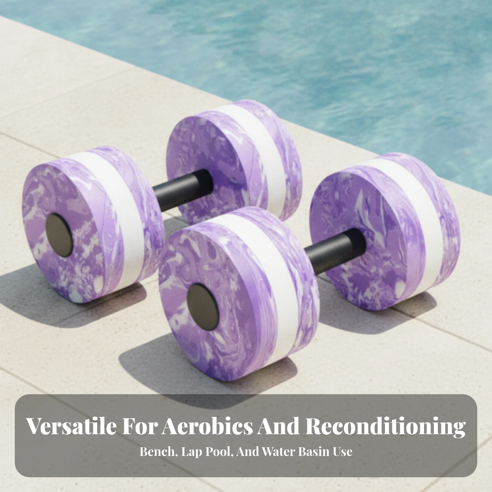 Water Dumbbells Joint-Friendly Water Aerobics Dumbbells Pool Weights Low-Impact Non-Slip for Swimmers