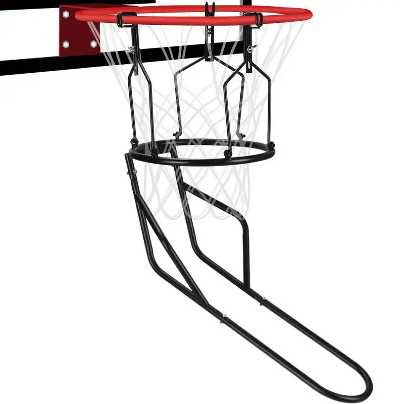 Basketball Rebounder Attachment Heavy Duty Steel Basketball Returner With 3 Stable Large Hooks Basketball Training Auxiliary