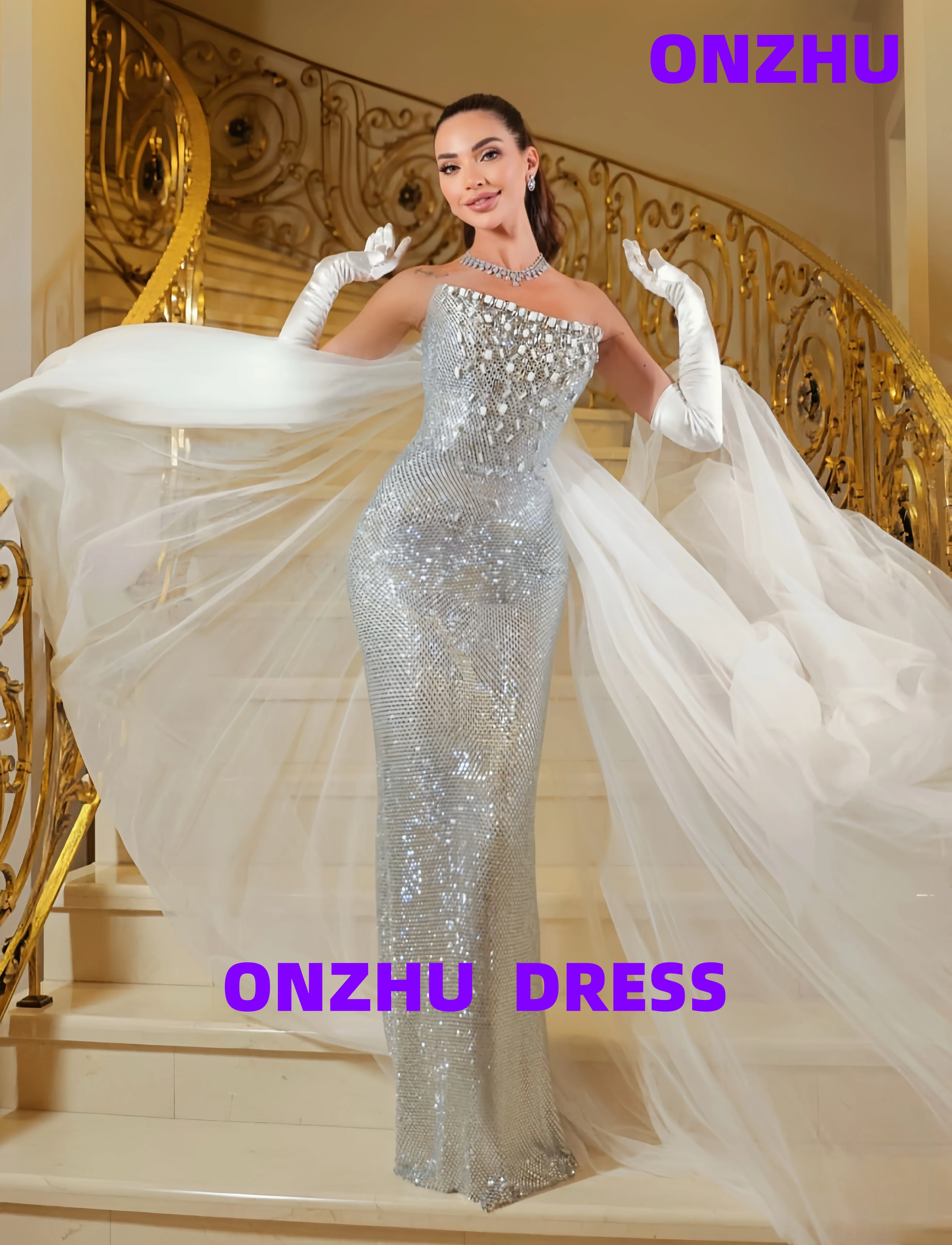 

Индивидуальные роскошные вечерние платья без рукавов с высоким воротником и русалкой amanda's novias, женское вечернее платье