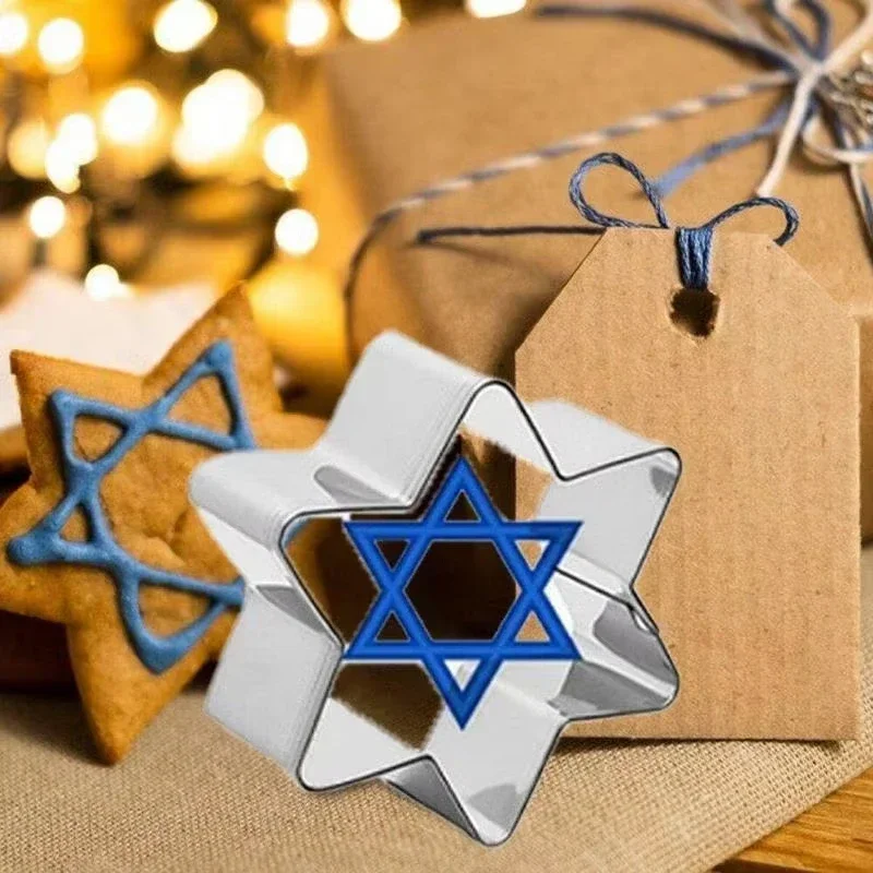 5 قطعة قالب كوكي هانوكا أدوات كوكي مجموعة اليوم اليهودي الفولاذ المقاوم للصدأ الدوران كتاب لفة كوكي يموت قطع قوالب كوكي