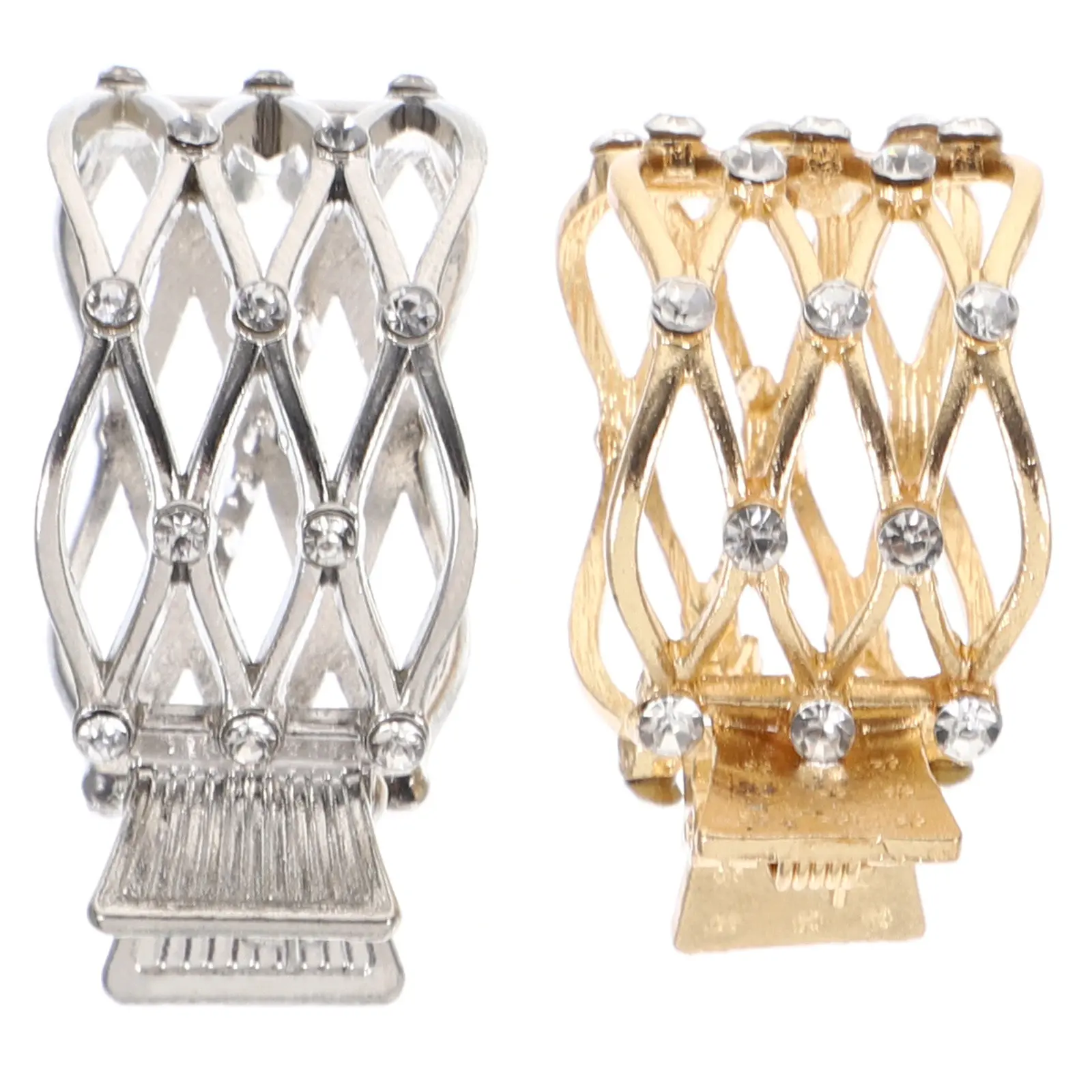 

2Pcs Elegant Rhinestone Hair Accessories Small Claw Clips for Women Metal Hair Clips Stylish for Costume Party Birthday Banquet