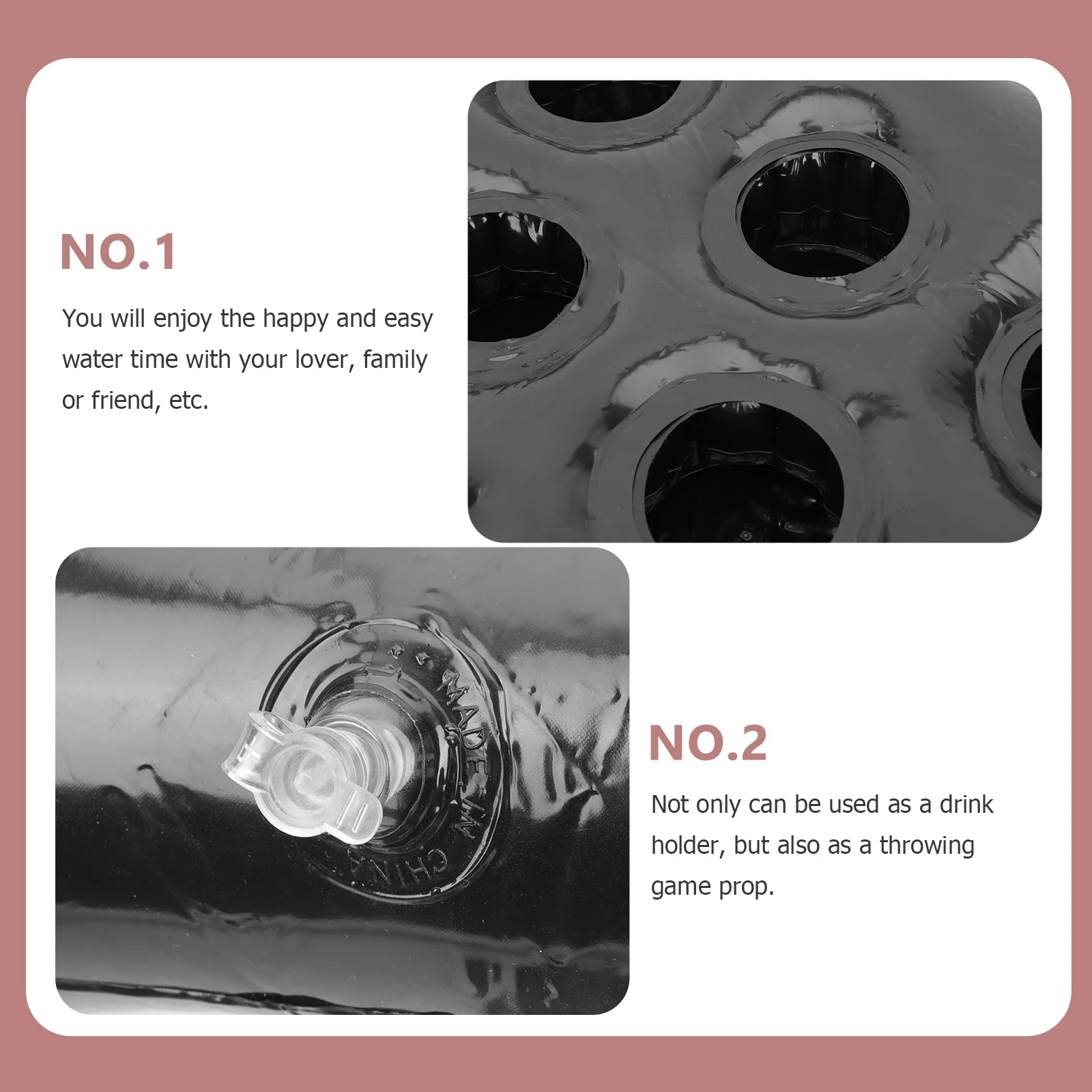 インフレータブルドリンクホルダープールカップトレイ6穴飲料サポートフロートゲームアクセサリー水泳ビーチパーティー屋外楽しい