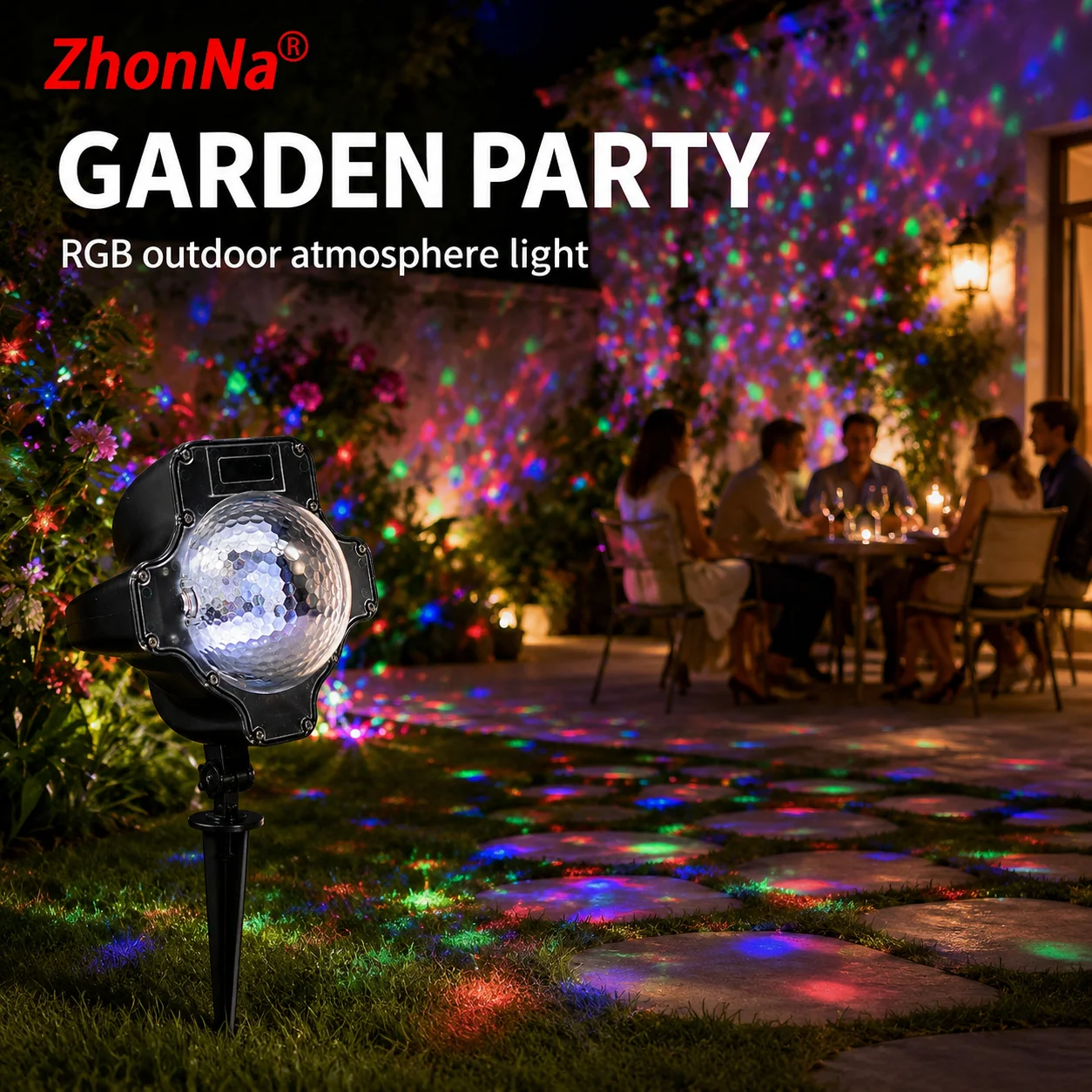ZhonNa Waterproof Snowfall Projector LED Stage Light Outdoor Moving Snow Laser Garden Lamp Christmas Commercial Effect Light