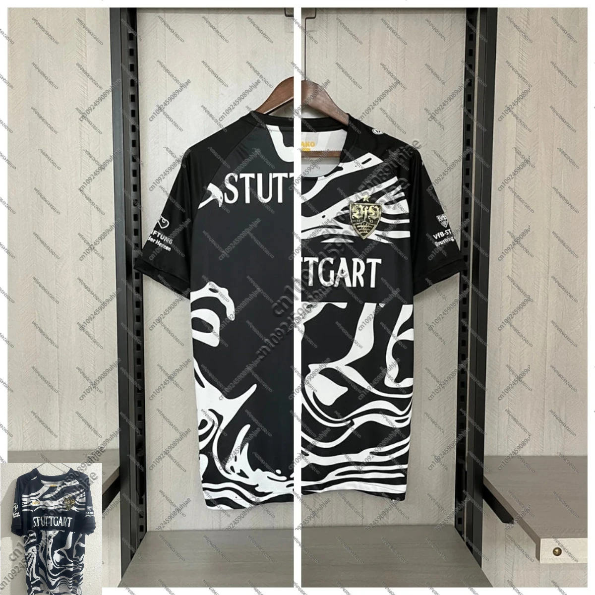 Sommer V f B Stuttgart Matchworn T-Shirt Fußball Fußball Jersey Trainingskleidung Sportbekleidung Kurzärmeliges, schnell trocknendes Oberteil