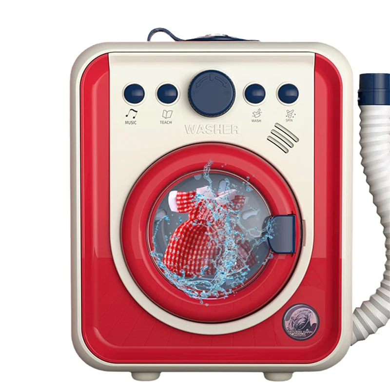 

ABWE-Children's Washing Machine Mini Simulation Furniture Washer Light Music Pretend Play Gift Music With Lights Birthday G