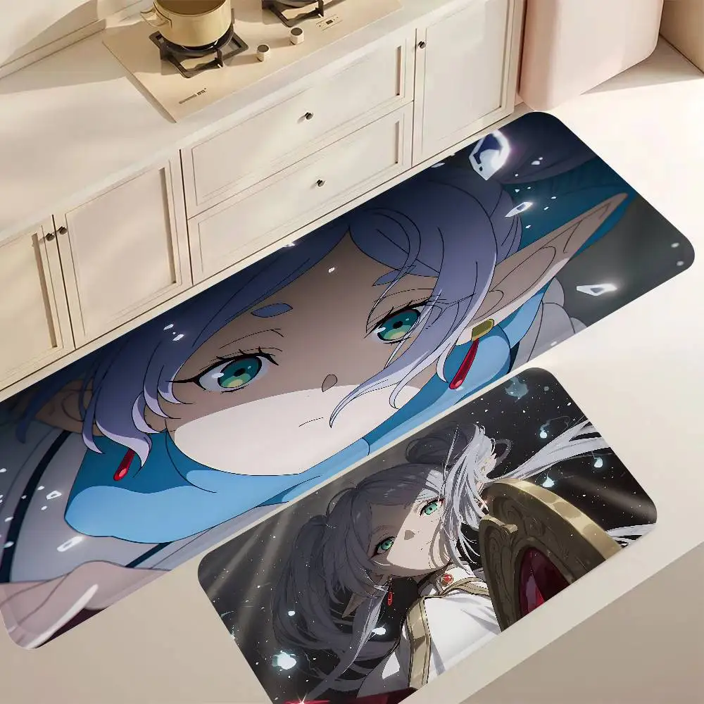 Hot Japan Anime Frieren Floor Mat Non-Slip Laundry Room Mat Laundry Decor Balcony Child Living Room Bedside Mats