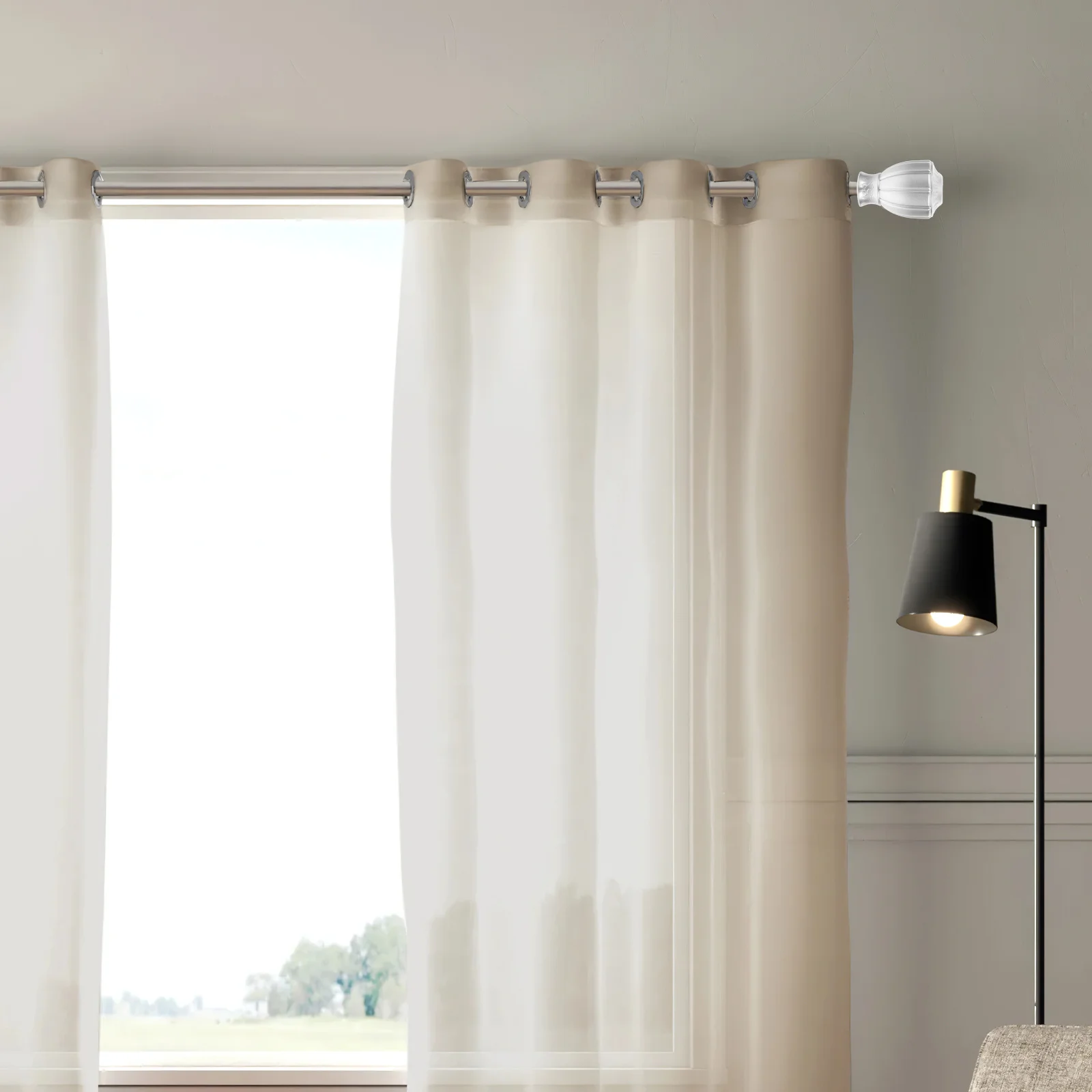 

6Pcs Elegant Curtain Rod End Plugs Drapery Finials for Home Decor Polished Look for Living Rooms Bedrooms Dining Areas