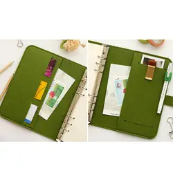 A5 A6 Snap Felt Fabric Notebook Diary Binder Office Supplies Ring Binder Diary Notebook Paper Holder Portable Diary Stationery