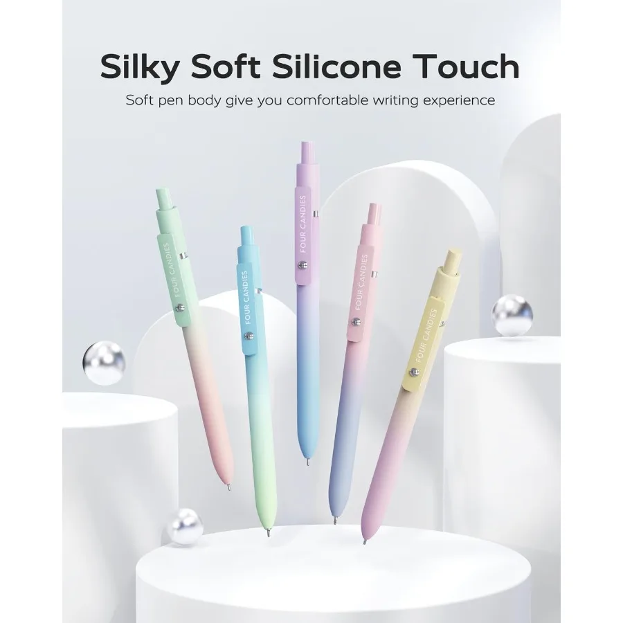 أقلام هلام 5 قطعة 0.7 مللي متر سريعة الجافة قلم حبر أسود نقطة دقيقة الكتابة السلسة قلم فريد مكتب المنزل اللوازم المدرسية أساسيات متعة Pr