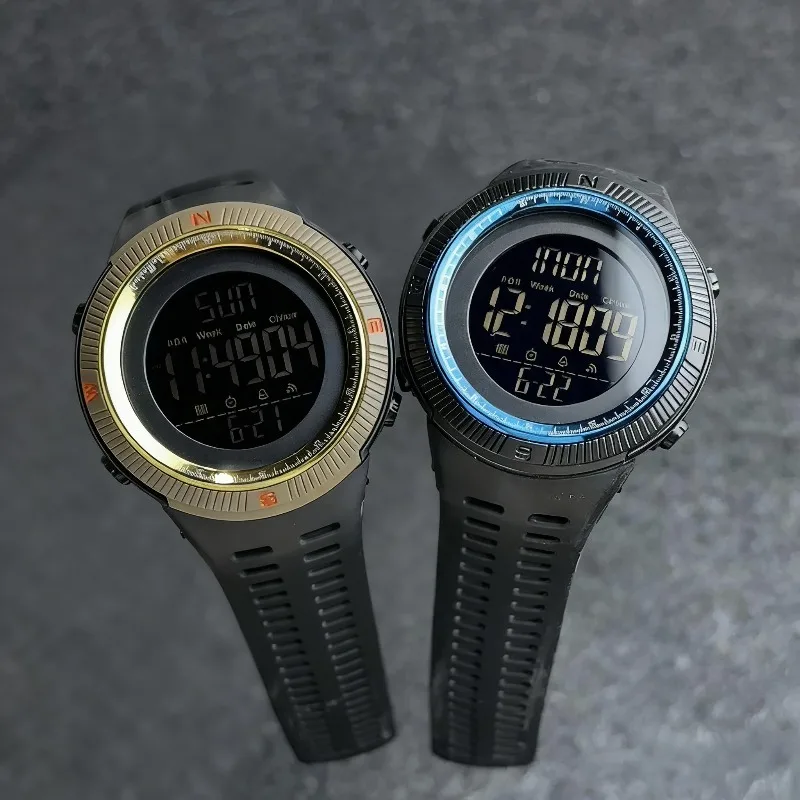 남성용 아웃도어 패션 스포츠 시계 방수 LED 다기능 시계 남성 생일, 크리스마스 선물로 적합