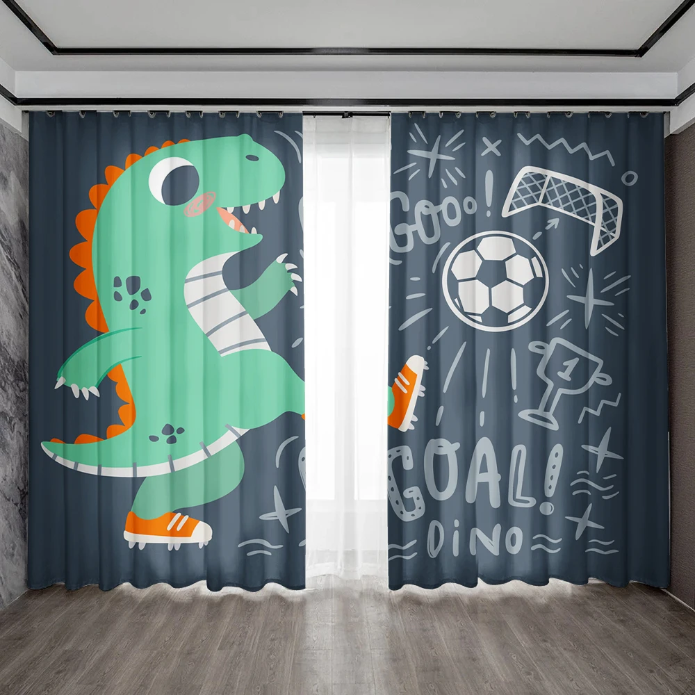 

2PC Home Decoration Screen Curtain Cartoon Dinosaur Screen Curtain Suitable For Kitchen, Coffee Shop, Living Room, Balcony