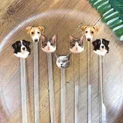 Custom Pet Drink Stir Personalized Cocktail Stirrers Wedding Gift Table Decoration Acrylic Party Drink Stirs Baptism souvenir