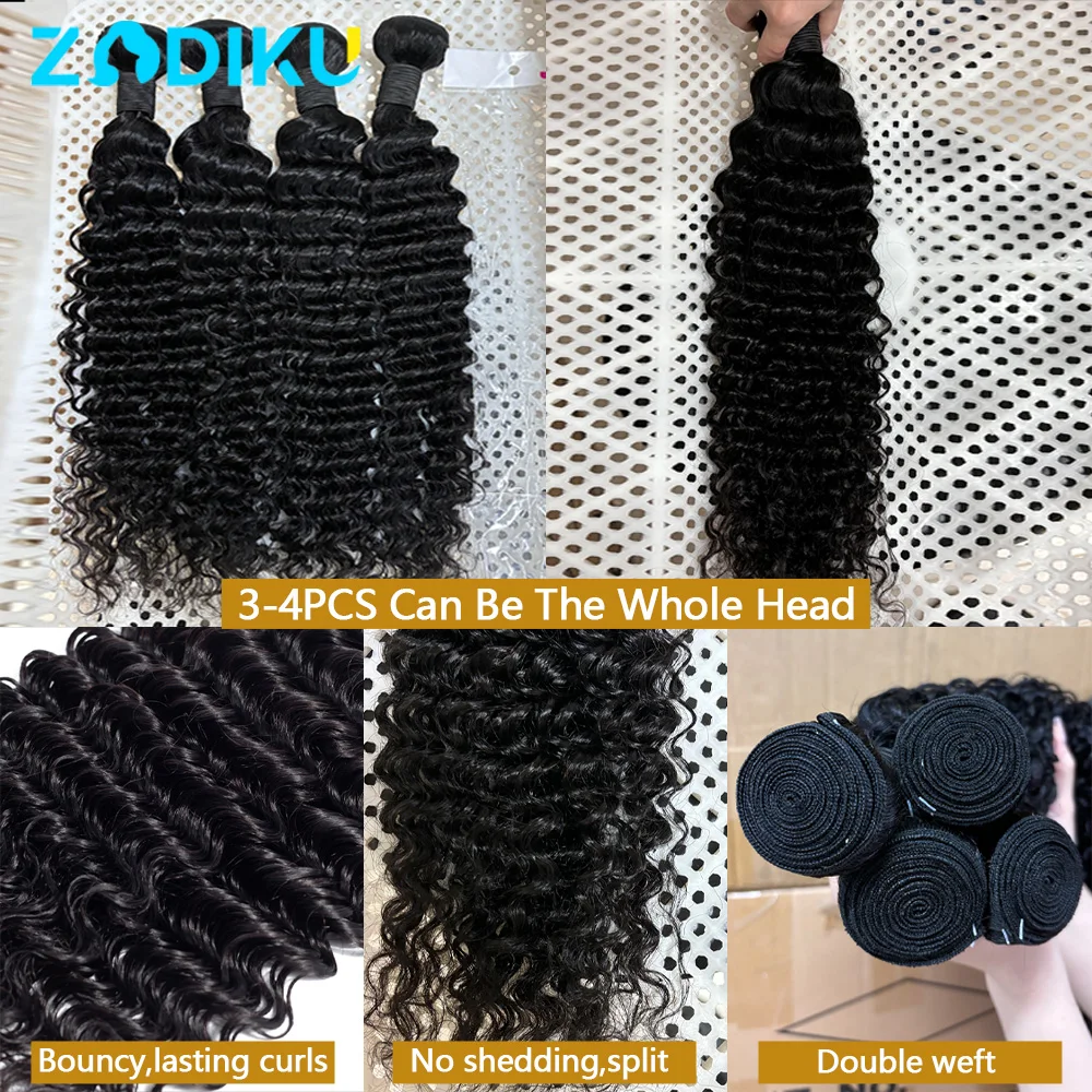حزم موجة عميقة 100% الشعر البشري 30 بوصة البورمية حزم الشعر المجعد الشعر البشري الخام 1/3/4 قطعة 12A سميكة فضفاضة حزم موجة عميقة