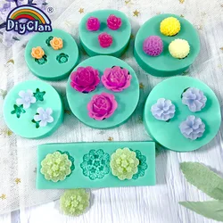 Mini Flowers Series Silicone Mold DIY Handmade Fondant Cake Baking Chocolate Sugar Cake Tools Resin Polymer Clay Making Mould