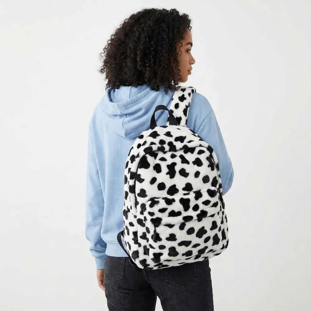 Leopard Print Backpack Lightweight Harajuku Students School Bag Adjustable Shoulder Straps Korean Style Students Daypack
