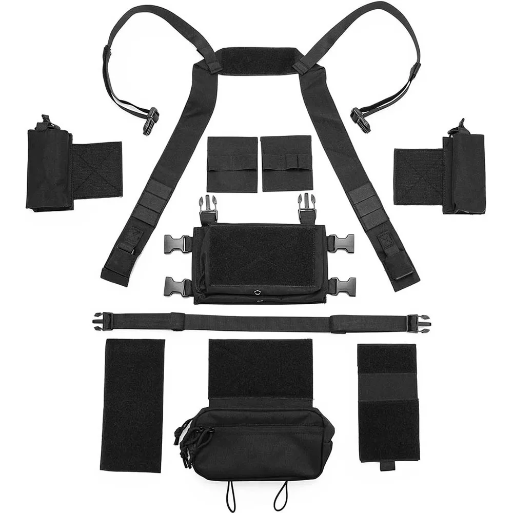 Plataforma de peito multifuncional cs campo molle dangler bolsa camuflagem colete treinamento acampamento ao ar livre pacote jogo caça entretenimento