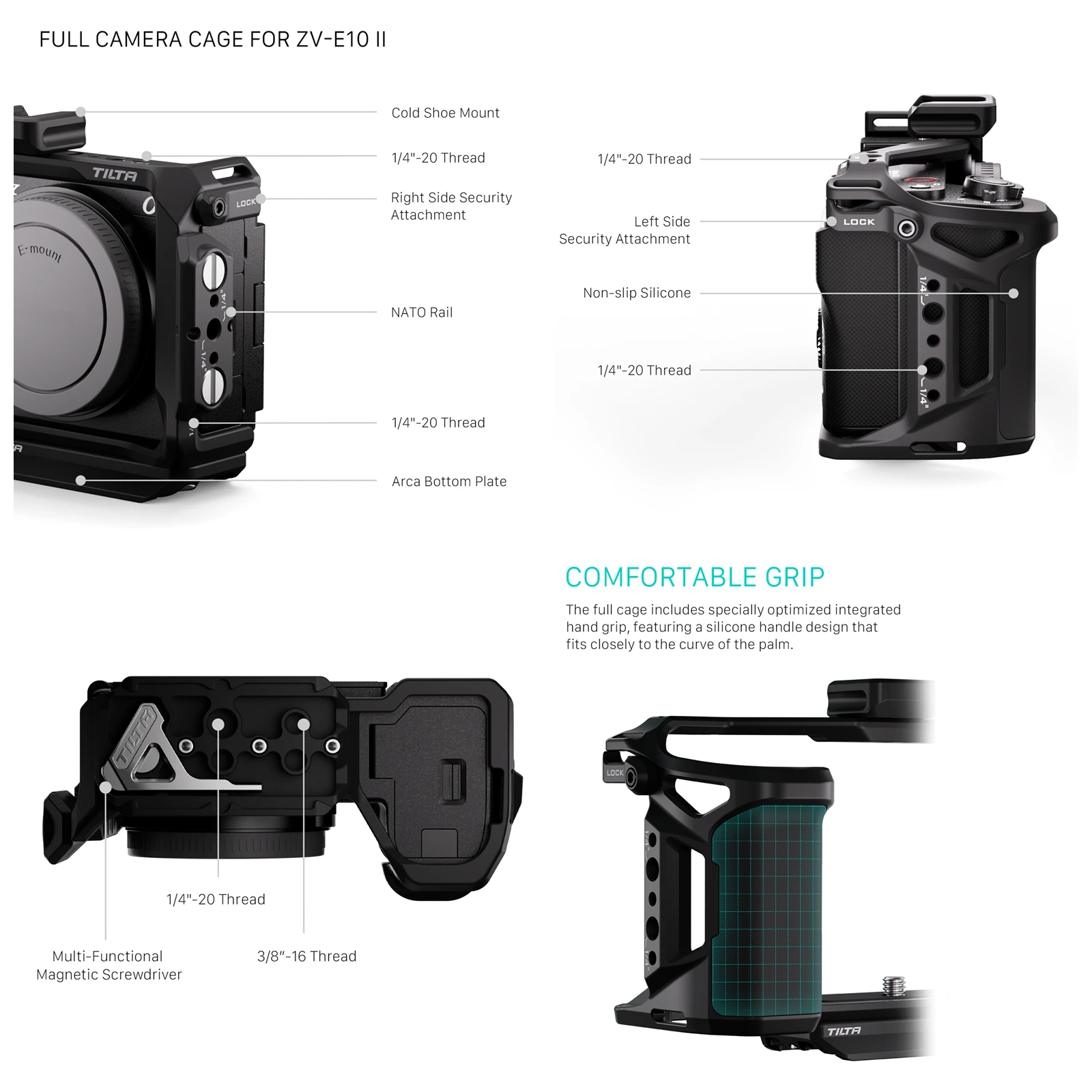 TILTA Camera Cage for Sony ZV-E10 II TA-T69-FCC-B