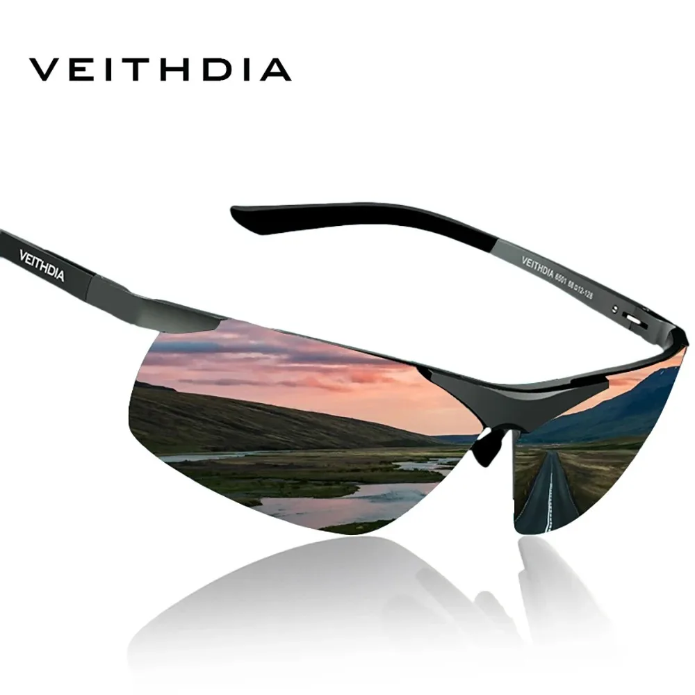 VEITHDIA Brand Designer Men\'s Sunglasses Outdoor Sports Fishing Aluminum Polarized UV400 Lens Sun Glasses Eyewear For Male 6501