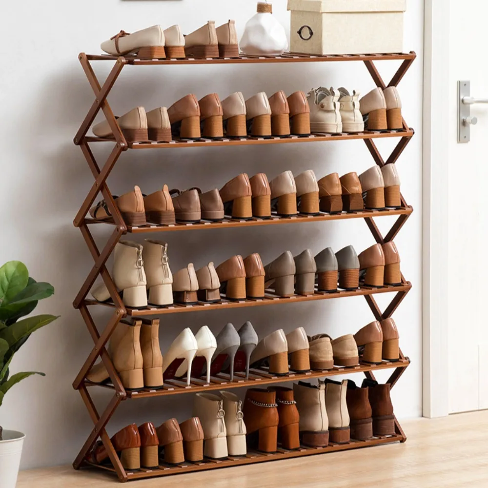 

3/4/5/6 Layers Folding Shoe Cabinet Simple Small Shoe Rack Organizer Shelf Storage Dust-proof Dormitory Entrance Living Room