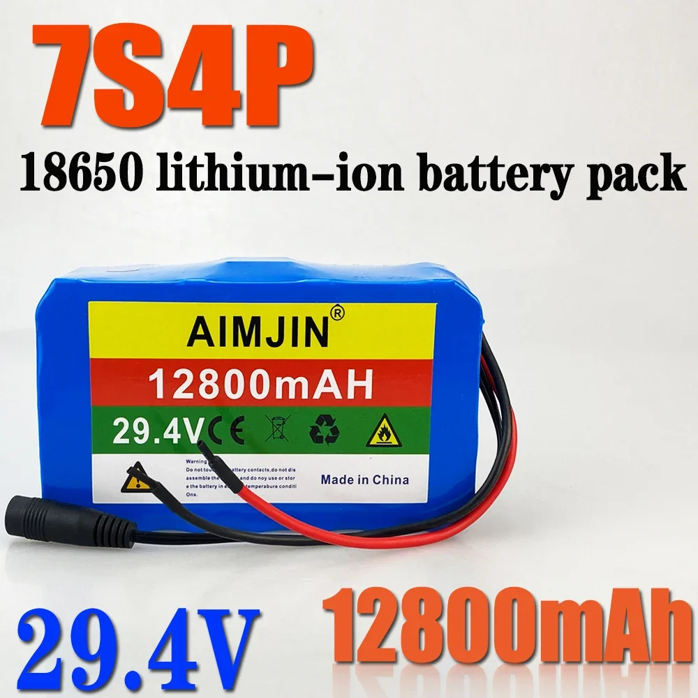 12.8ah 7S4P 24V/29.4V 18650 baterie elektrický invalidní vozík dobíjecí lithium-ion baterie pack s vestavěný BMS+29.4V 2A nabíječka