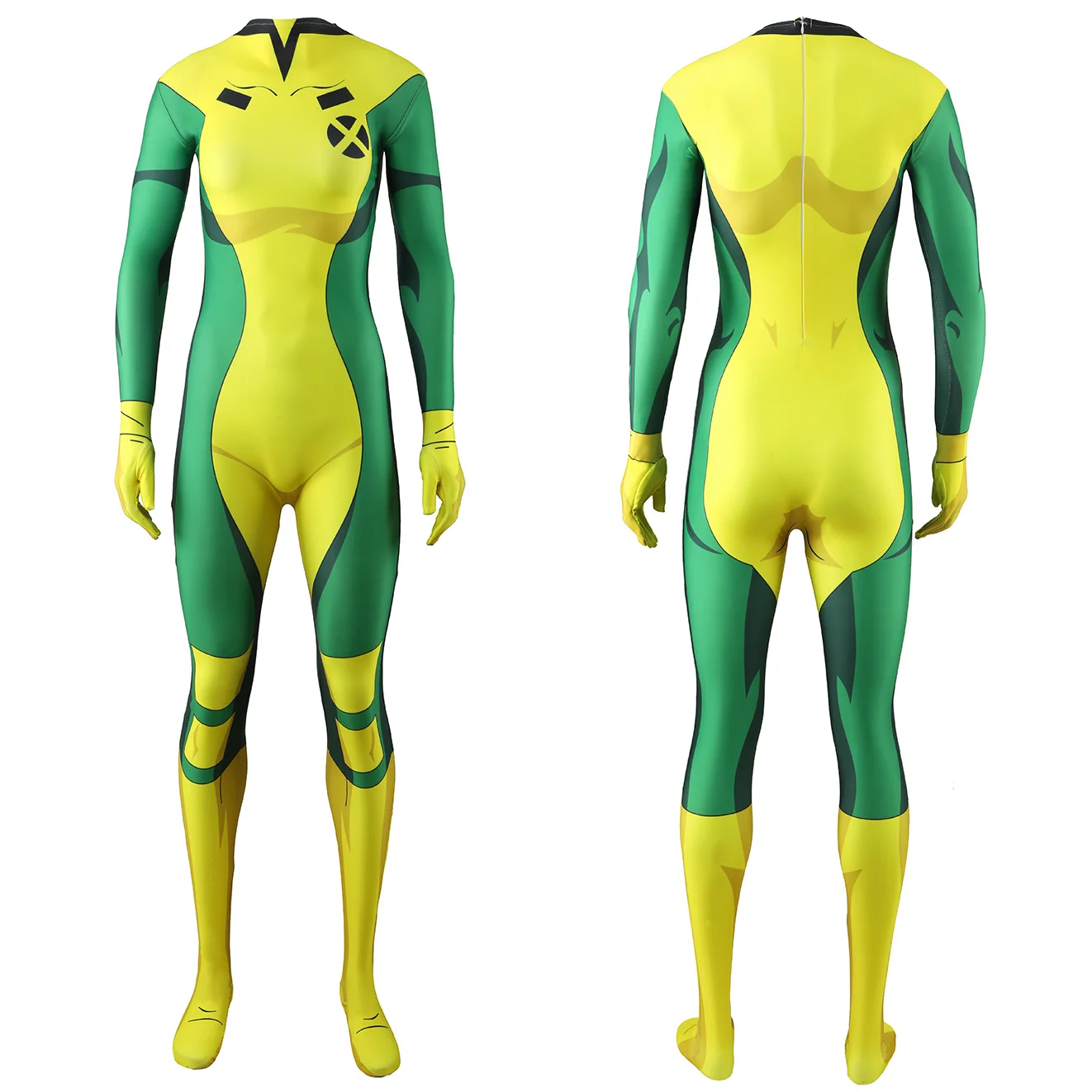 X-Men 97 Rogue Cosplay Costume Superhero 3D Printed Bodysuit X-Men 97 Anna Marie Spandex Outfit Rogue Cosplay Halloween Costume