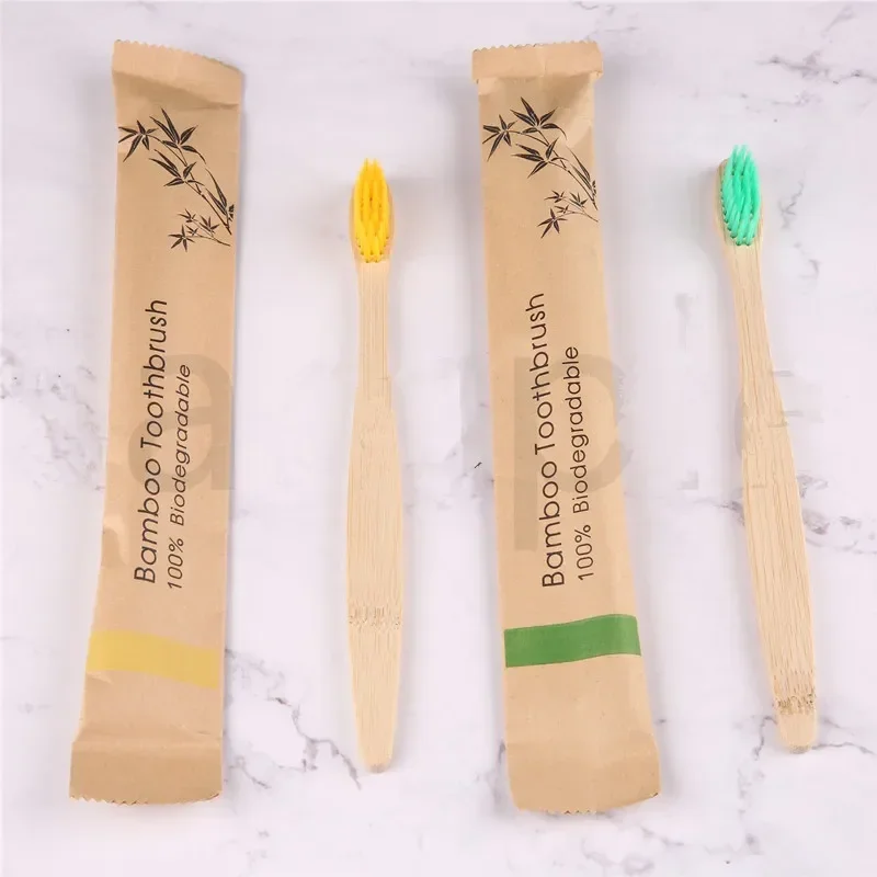 1pc ECO Friendly Toothbrush Bamboo Toothbrushes Resuable Portable Adult Wooden Soft Tooth Brush For Home Travel Hotel Oral Care