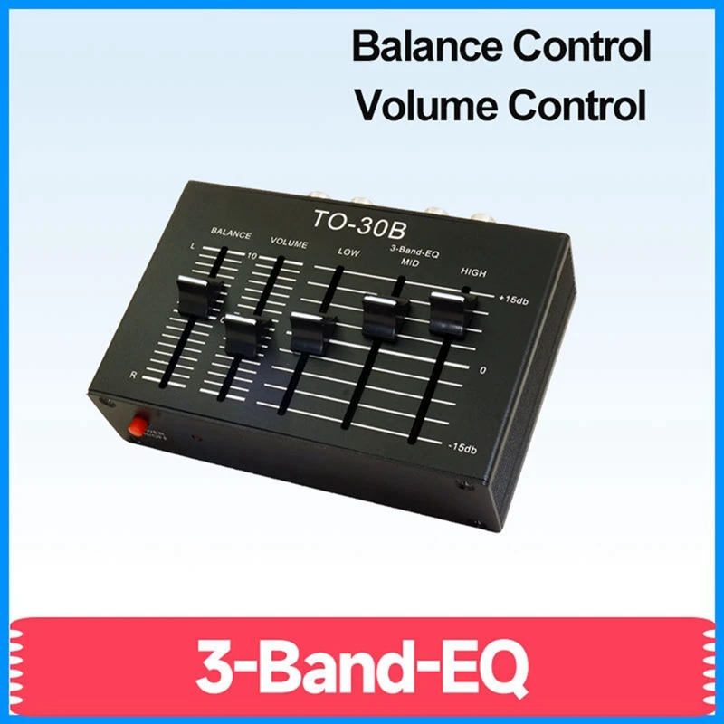 To-30B DC5V Stereo Audio EQ High Medium And Low Three-Band Balanced Preamplifier Audio Balance Volume Control