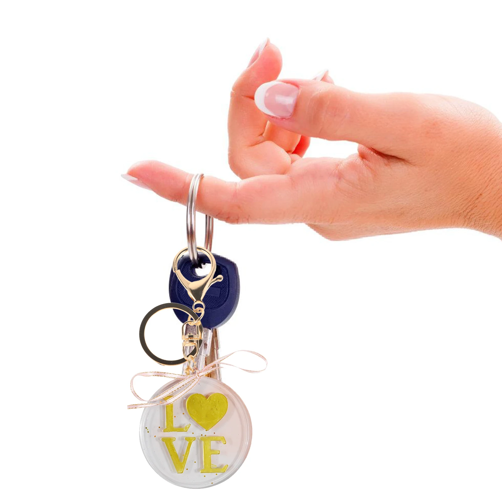 

DIY Love Keychain Pendant Silicone Mold Heart Shaped Epoxy Resin Molds for Jewelry Making Unique Present Gift Ideas