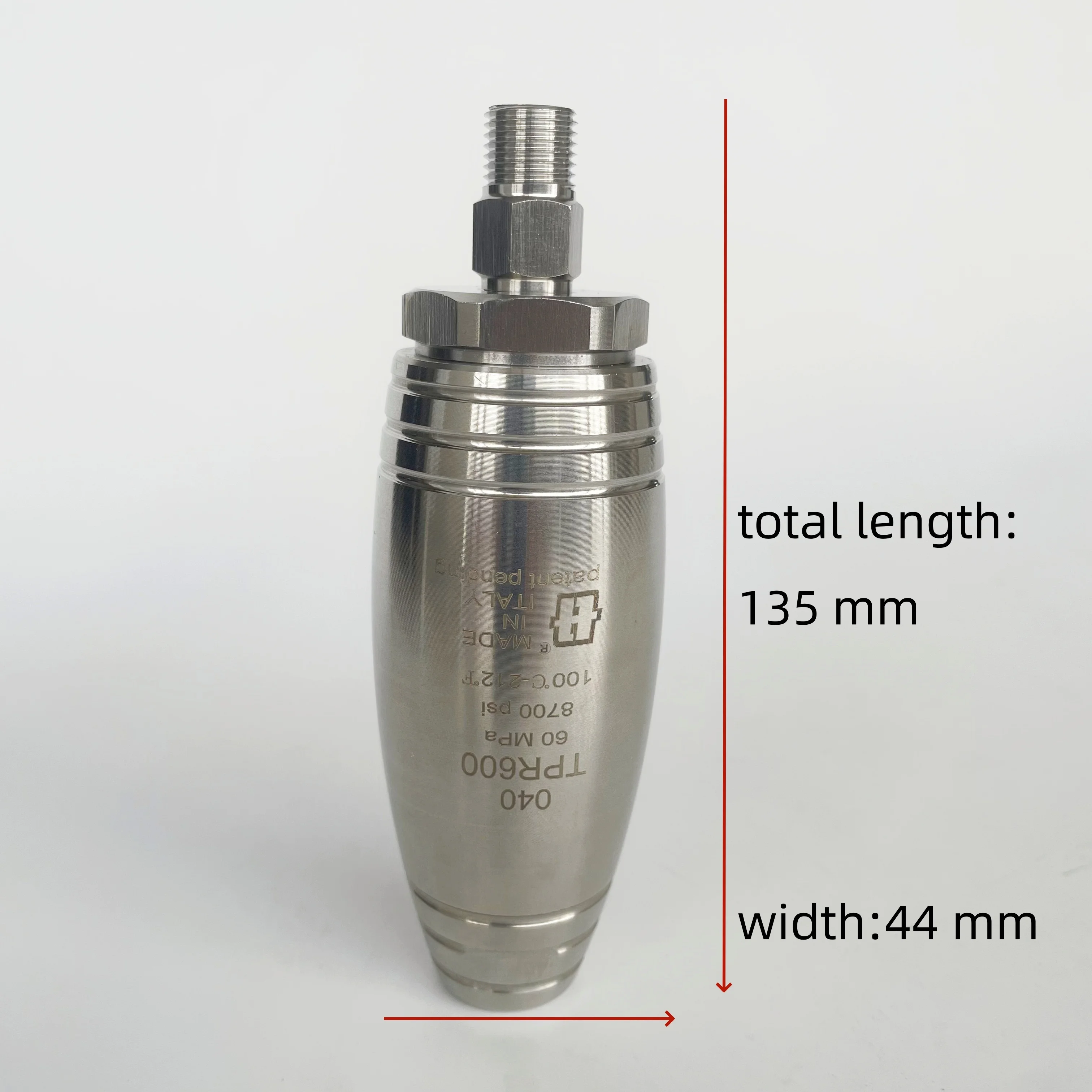 High Pressure 500/600 Bar 1/4” Quick Connection with Tungsten steel core water turbo rotating nozzle for cleaning Agua potable