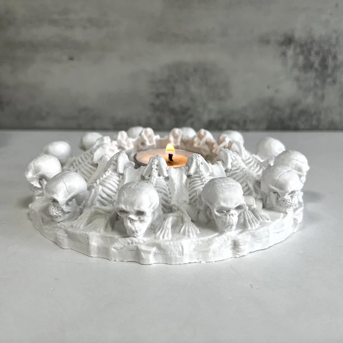 Skull Silicone Molds 3D Cement Planter Concrete Ashtray Decor Resin Craft Mould Candlestick Holder Handmade Candle Making Tools