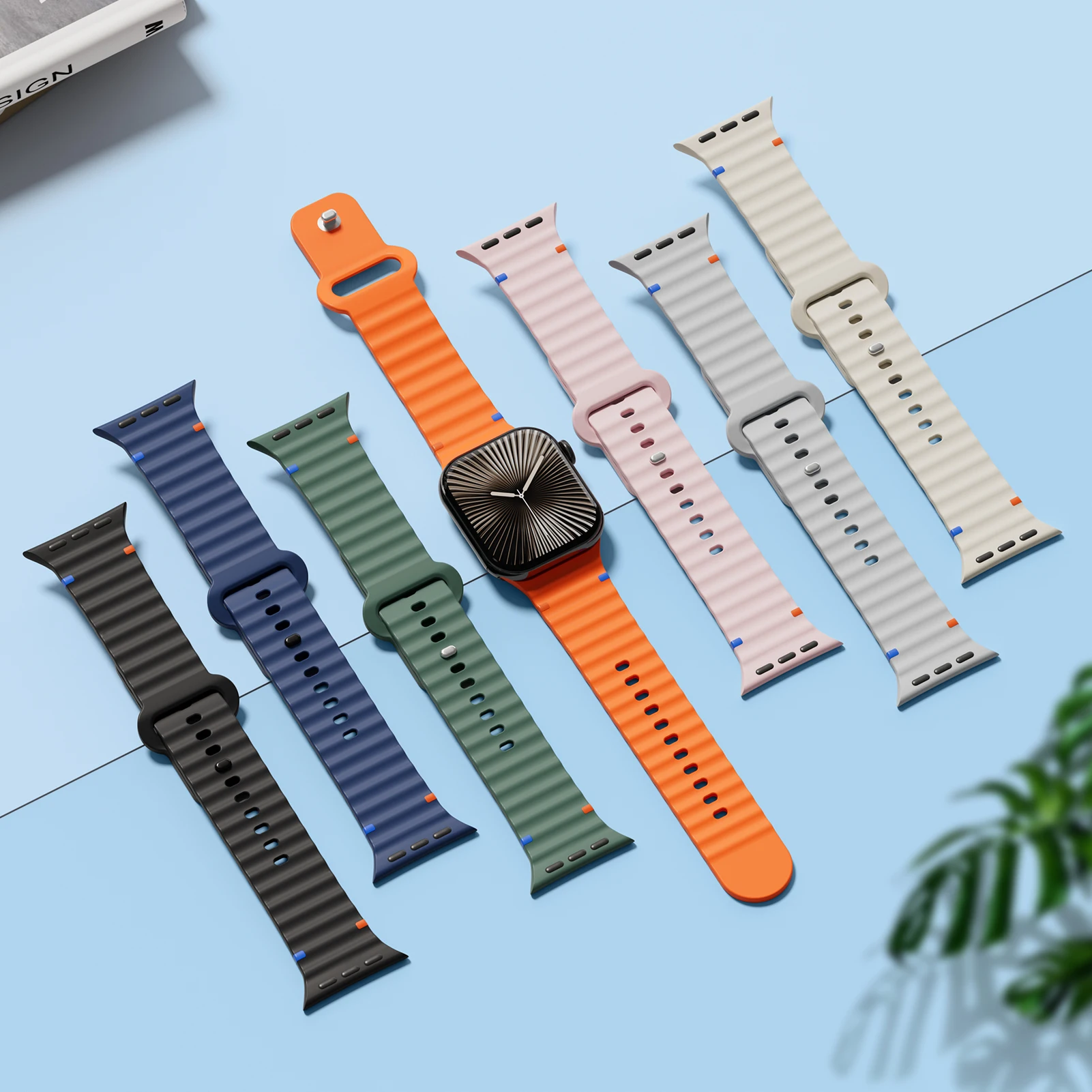 Silicone Straps for Apple watch Band 44mm 40mm 49mm 45mm 46mm 42mm 38mm 41mm correa Sport Bracelet iWatch Series 10 SE 9 Ultra 2