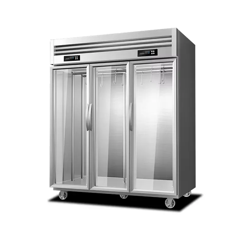 2.0 Meters Hanging Meat Cabinet Large Space Beef and Mutton Vertical Refrigerated Preservation Display Cabinet