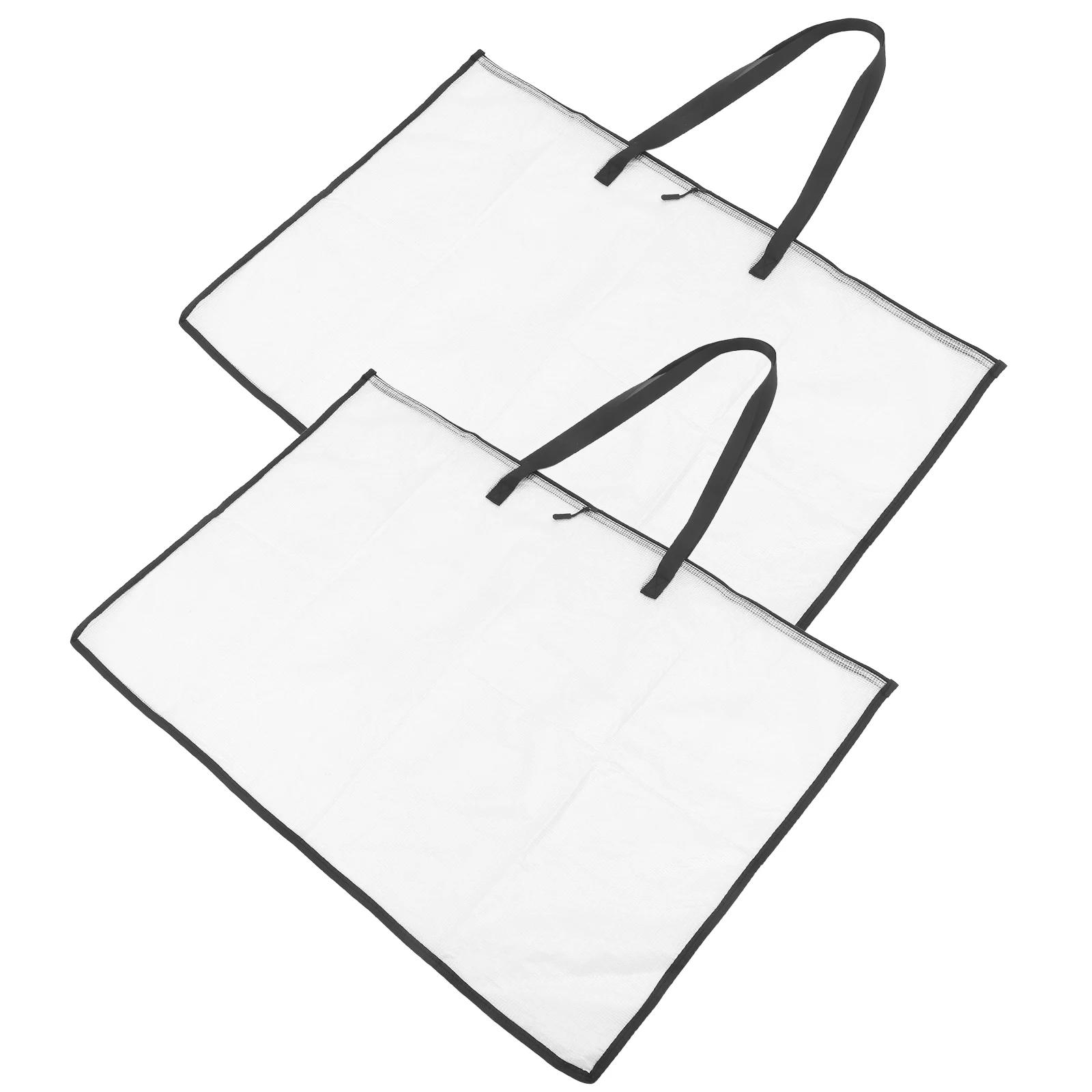 

2 Pcs Large Transparent File Bags for Artwork Poster Storage Durable Handheld White Grid Document Holder Drawing Tool Art Supply