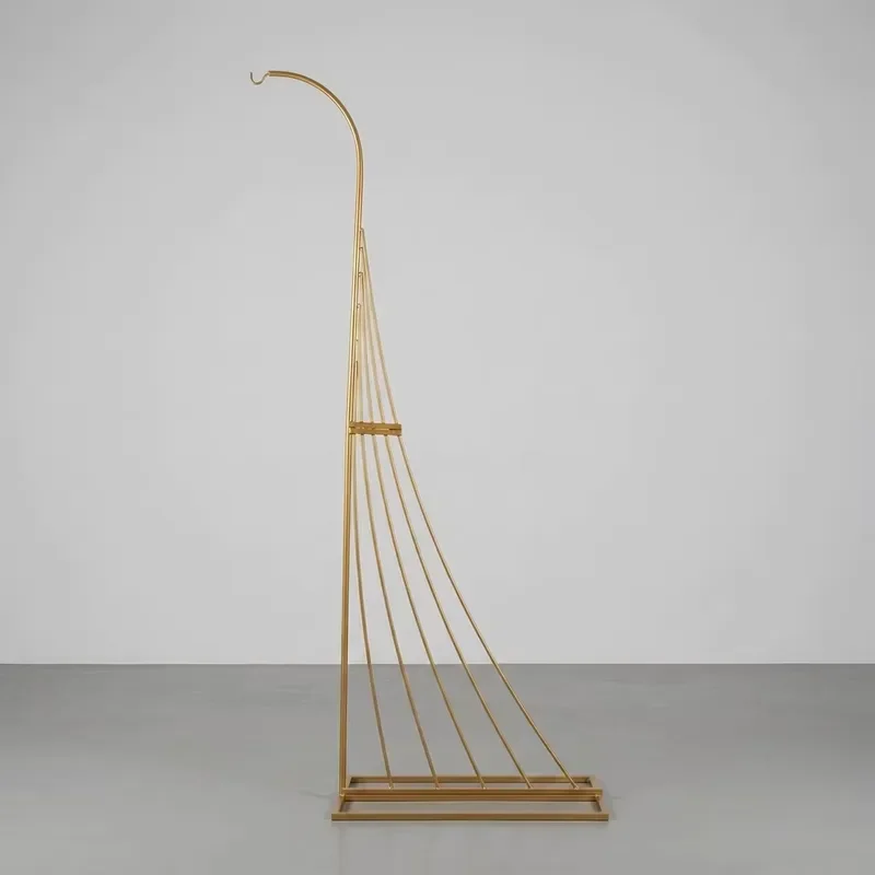Luckygoods BJ260037 Gold Metal Sailboat Wedding Arch Stand Curved Iron Floral Frame for Wedding Ceremony Entrance Backdrop