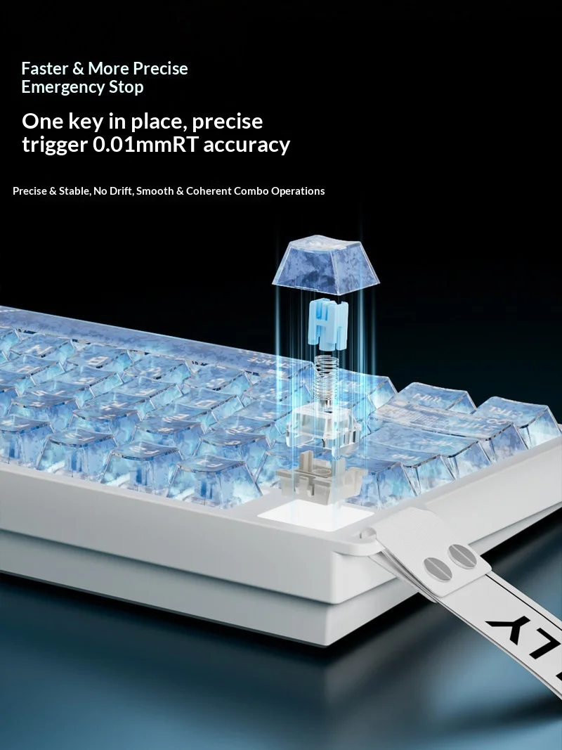 Xinmeng Al75 Magnetic Switch Mechanical Keyboard Custom Wired Rt 001Mm Accuracy Waterproof Transparent Keycaps Gaming For Pc